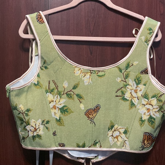 Scarlet Darkness Corset Tops for Women Renaissance Lace Up Floral - Picture 5 of 8